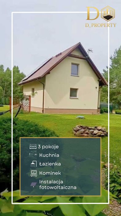 Dom nad jeziorem, całoroczny, nasadzenia, fotowotaika, media, wiata