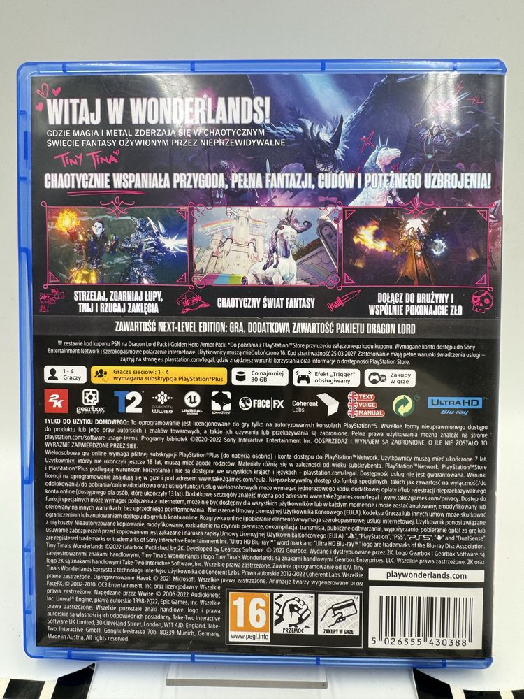 Tiny Tinas Wonderlands Ps5 Gwarancja