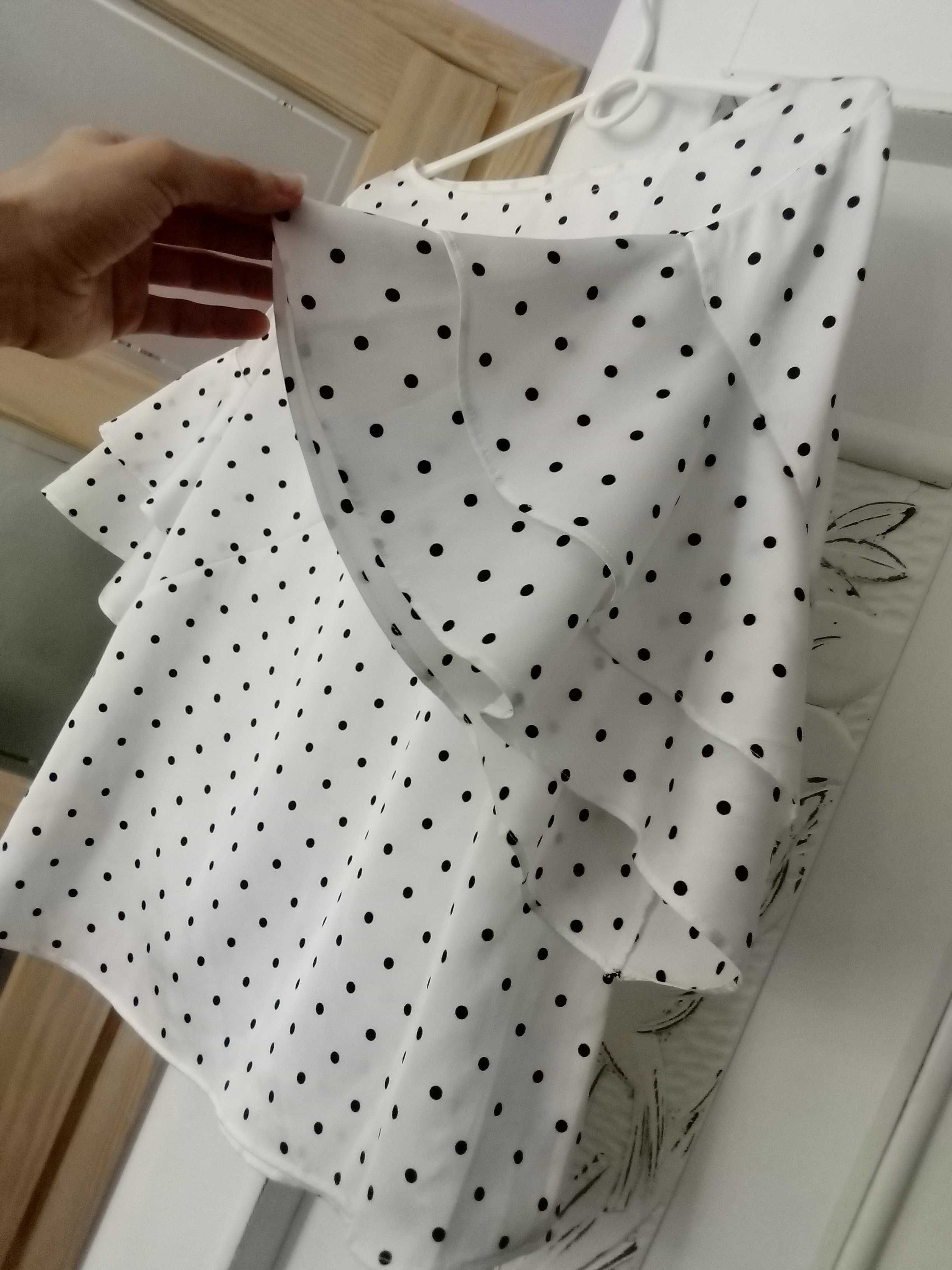 GRATIS bluzka damska h&m 38 M elegancka biała w grochy letnia