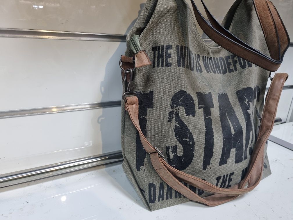 Torebka shopper khaki