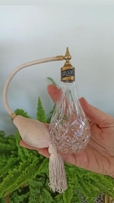 Бутылек для парфюма флакон для духов ручное зеркало винтаж хрустальный