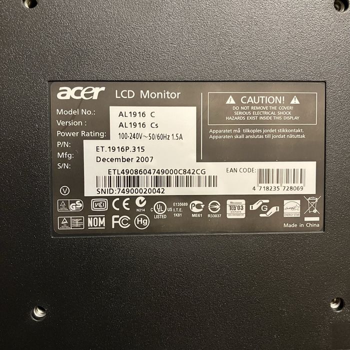 монитор Acer 19"