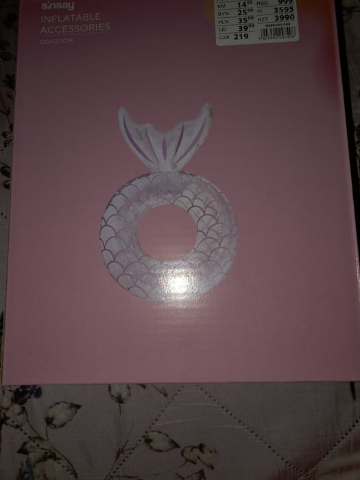 Nowe dmuchane koło z syrenim ogonem duże