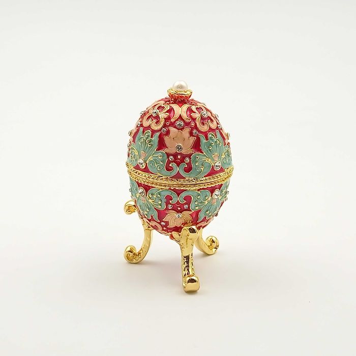 Jajko jajo faberge pojemniki szkatułka niebieskoczerwone