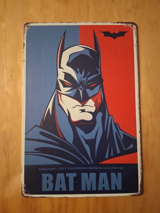 Placa em metal Batman 20 cm X 30 cm