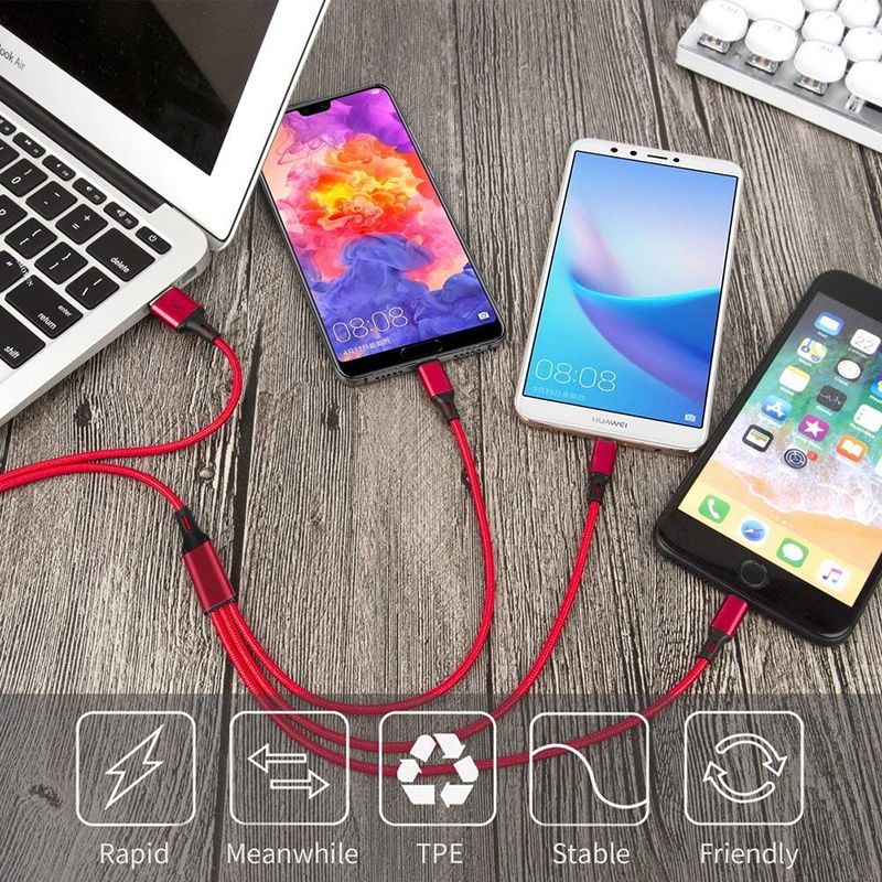 Kabel USB - USB typ C / microUSB / szybkiego ładowania i 1,2 m