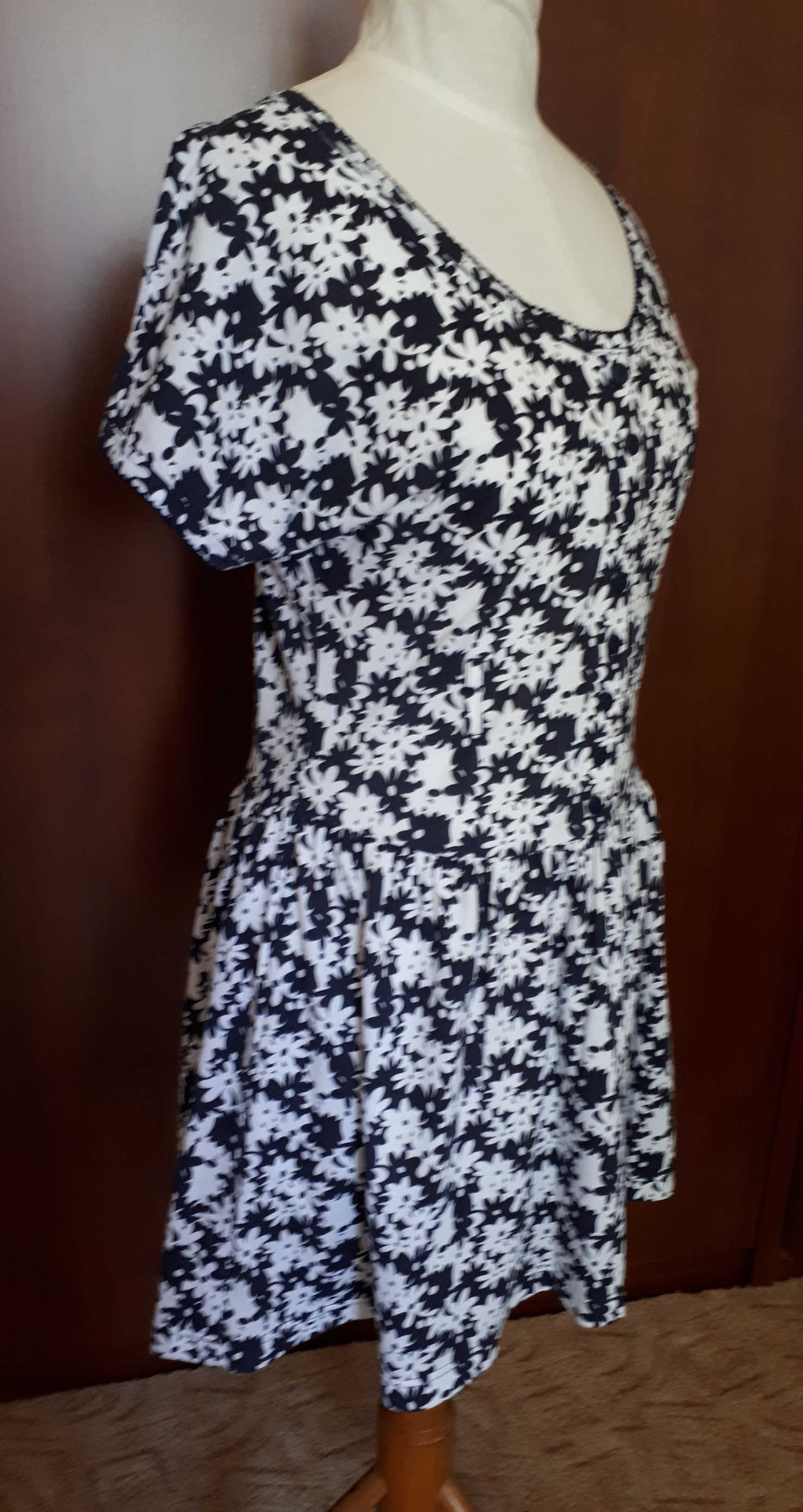 sukienka Pierre Cardin M/L letnia biało granatowa