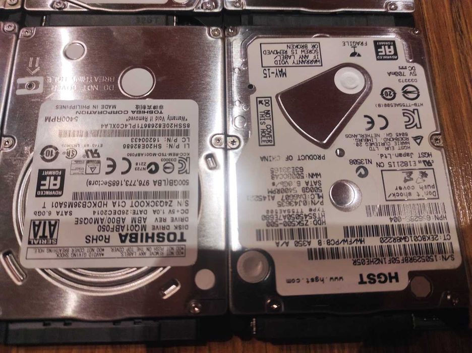 Dyski dysk pakiet 500GB HDD 8 sztuk różne, sprawne.