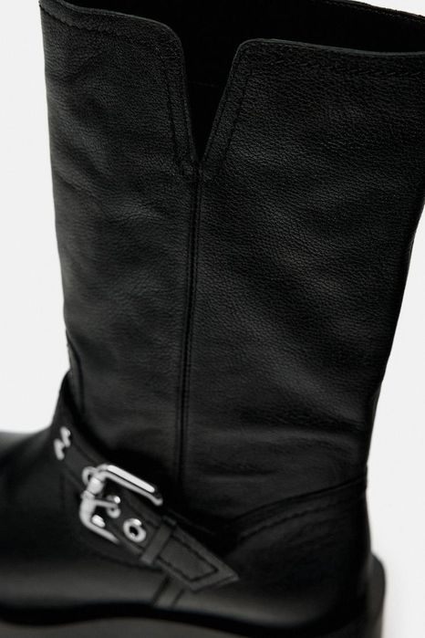 Козакі шкіряні жіночі Zara Зара 38