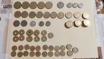 Moedas de Espanha Pesetas diversas (72 moedas no total)