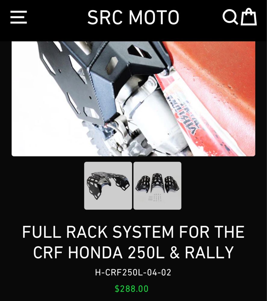 Rack traseiro SRC Honda CRF 250L ou rally