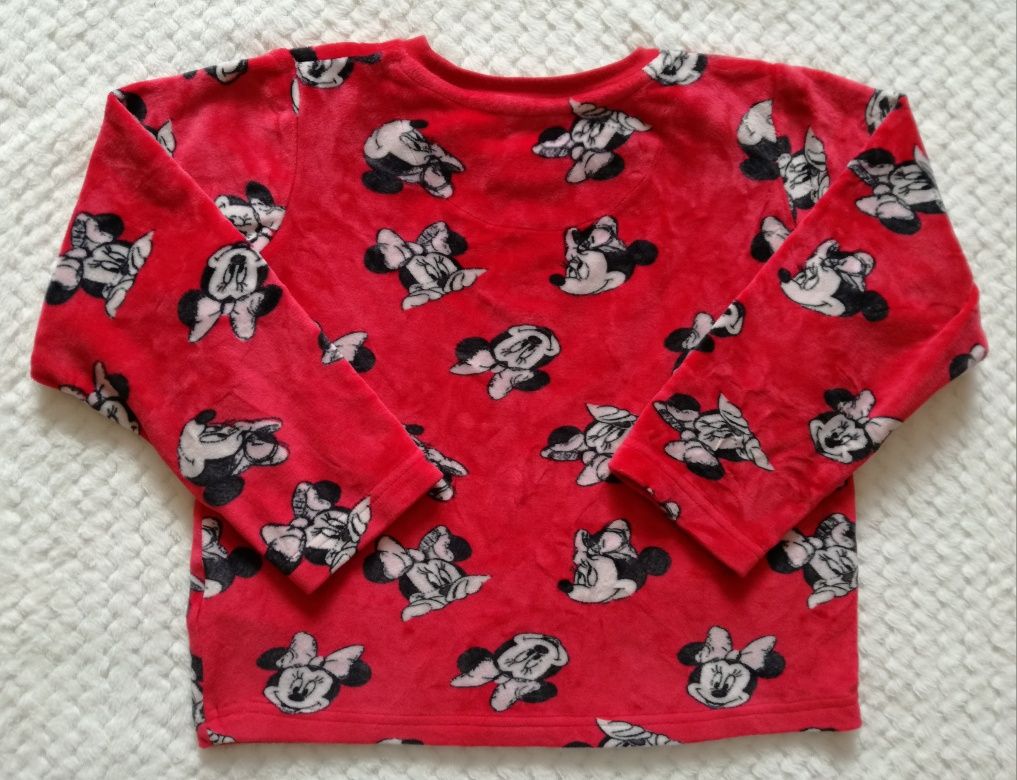 Welurowa bluzka dziewczęca z Myszką Minnie Disney M&S rozmiar 116