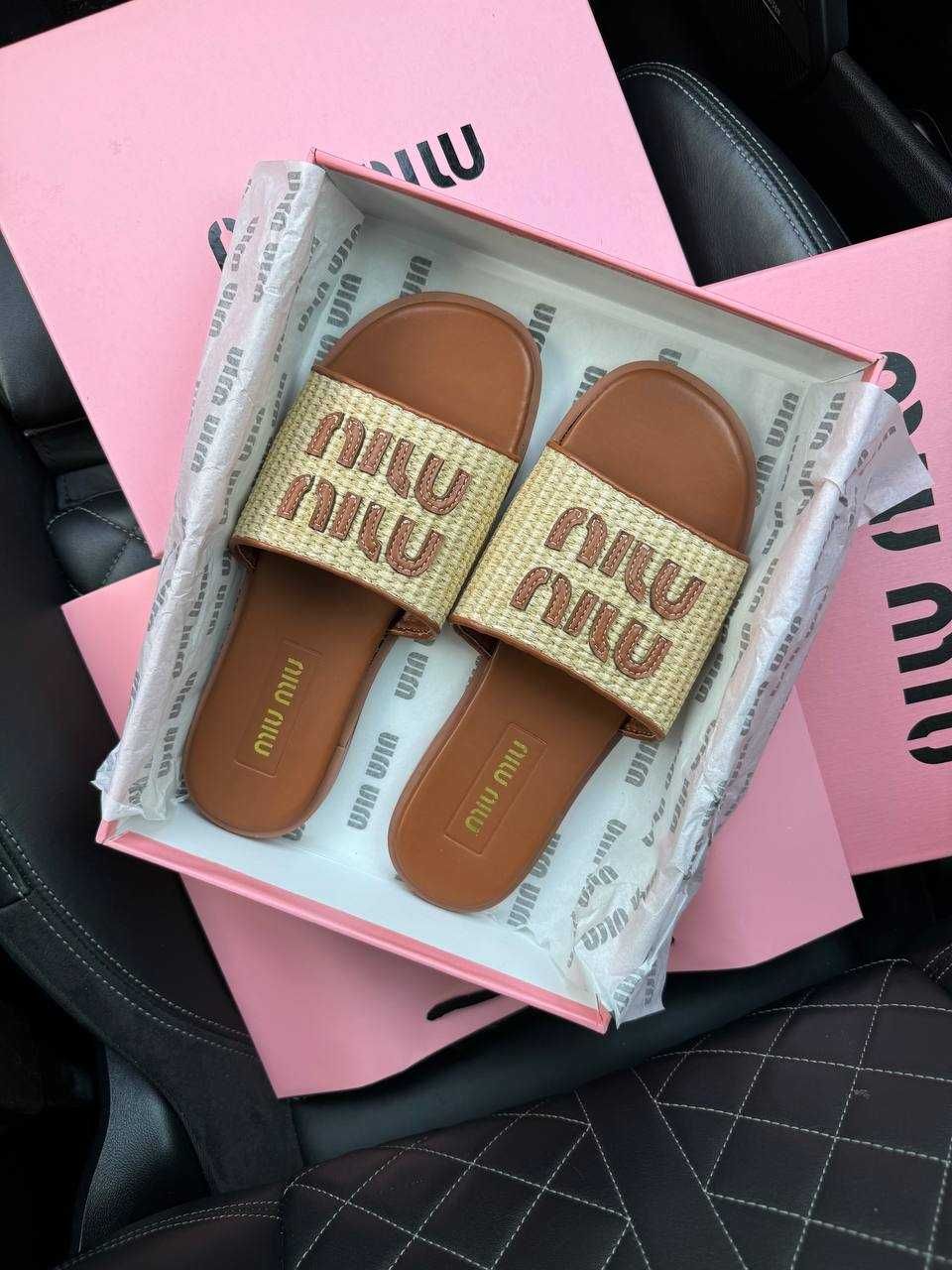 Женские Летние тапки Миу Миу Miu Miu