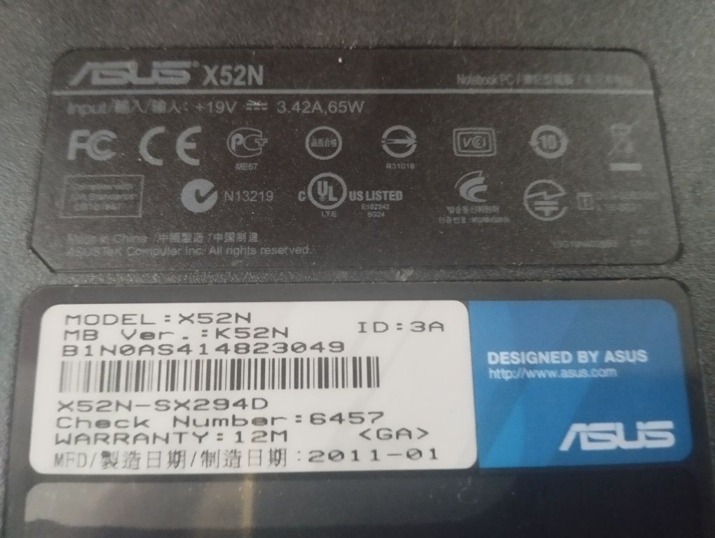 Ноутбук Asus X52N