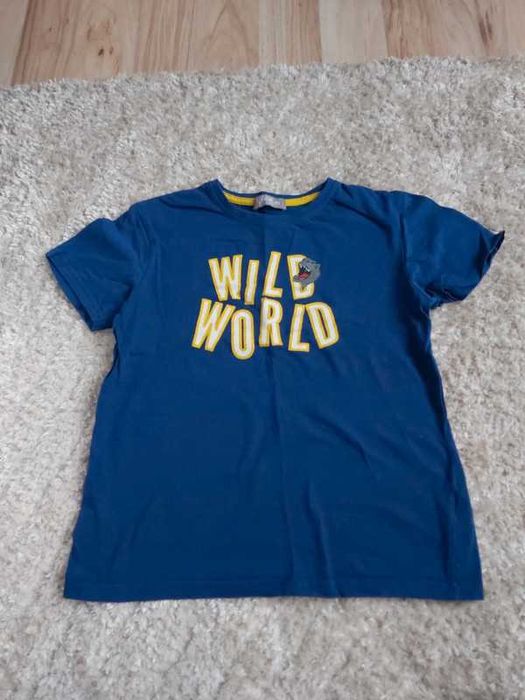 Granatowa bluzka T-Shirt dinozaur Wild World 140 cm TXM chłopięce