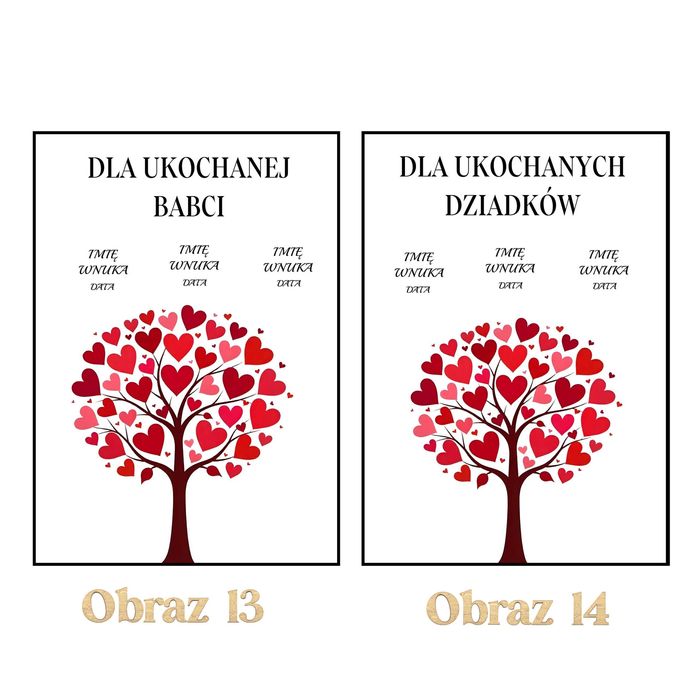 Plakat 20x30 Personalizowany Prezent DZIEŃ BABCI I DZIADKA Upominek