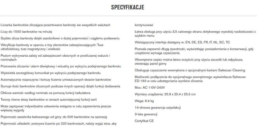 Safescan 2850 Liczarka do banknotów