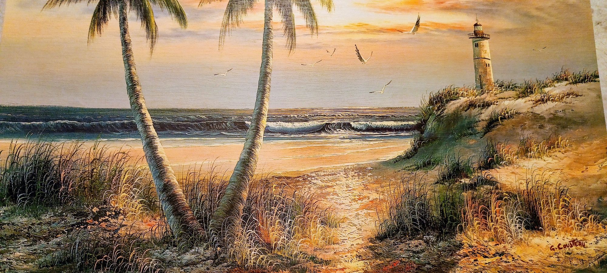 Piękny obraz, kupiony w Chorwacji, 70cm x 50 cm G.Cousteav