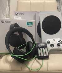 Xbox Series S with controller and headset