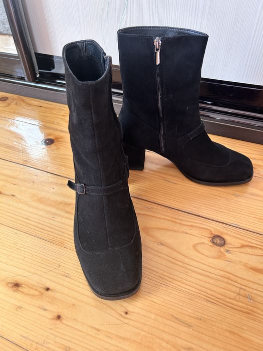 Замшеві черевики весняні на невеликому каблуку розмір 39