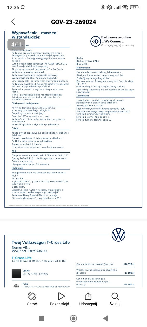 Volkswagen T-Cross, grudzień 23', DSG