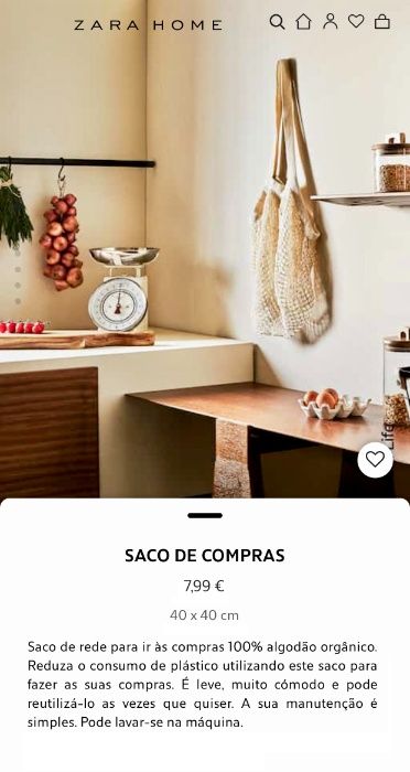 Saco de Compras Zara Home NOVO