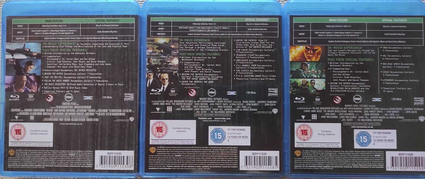 Trilogia Filmes Complete Matrix trilogy Blu-Ray
