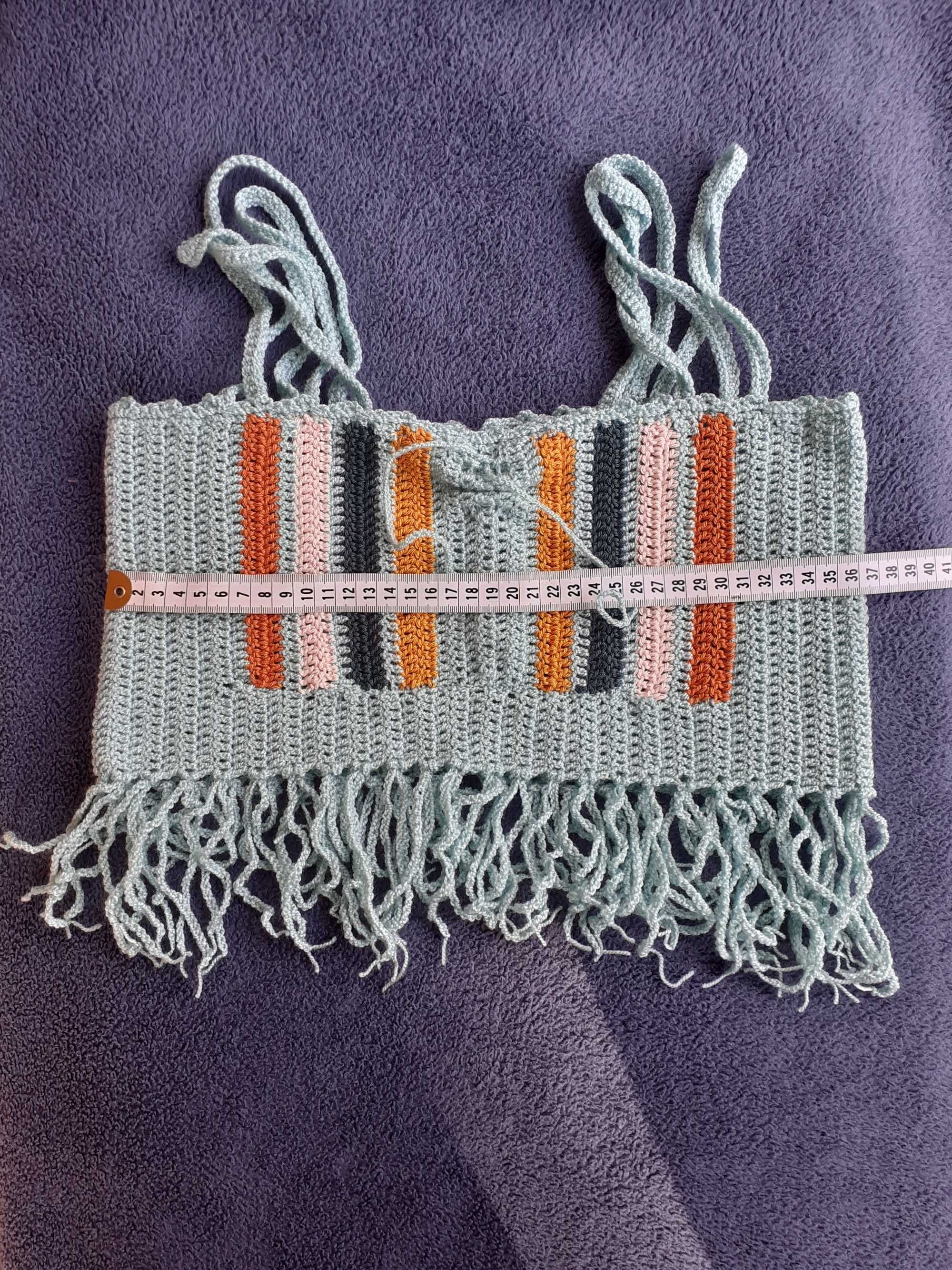 Top S/XS jasny turkus Handmade