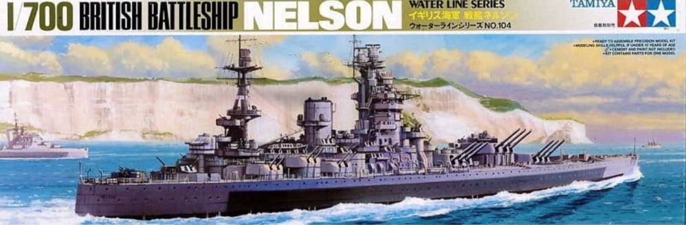 British Battleship Nelson model statek 1:700 Tamiya 77504