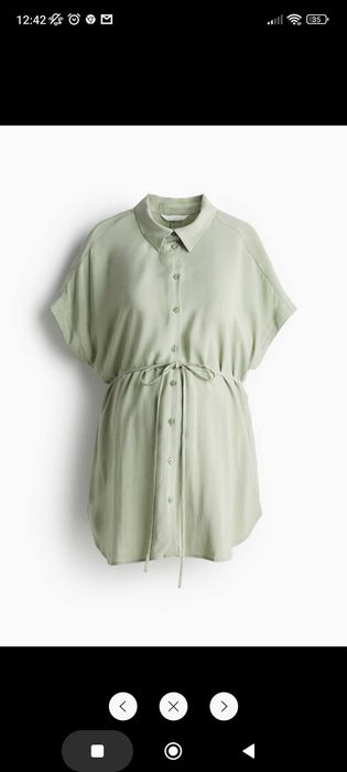 Bluzka koszulowa H&m mama S khaki/mięta
