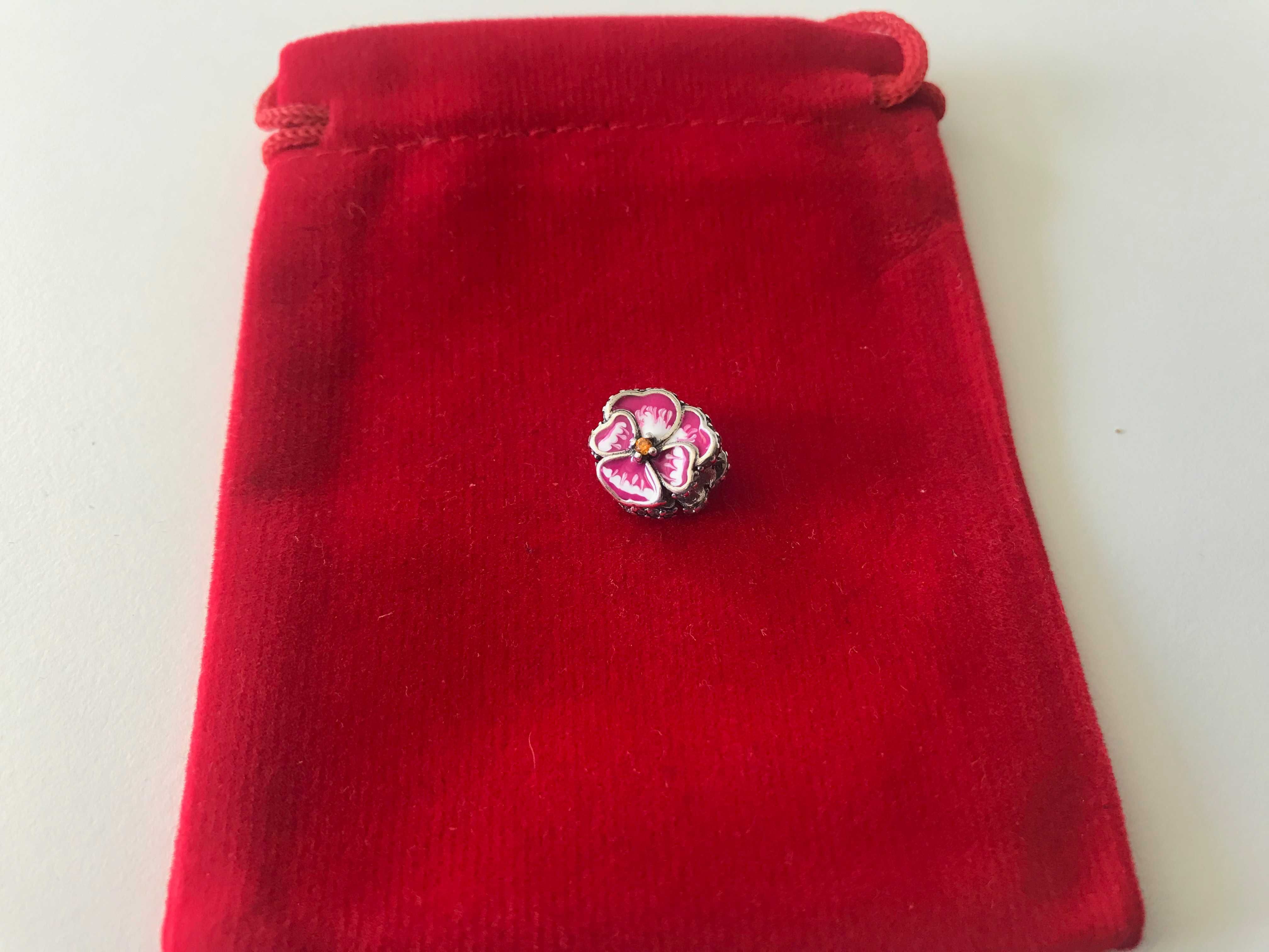 Conta Amor-Perfeito Rosa Pandora em Prata de Lei 925 Novo