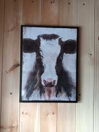 Farmhouse obraz na płótnie krowa ręcznie malowana