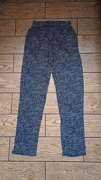 Cieńkie spodnie H&M z wiskozy# granatowe r. XS