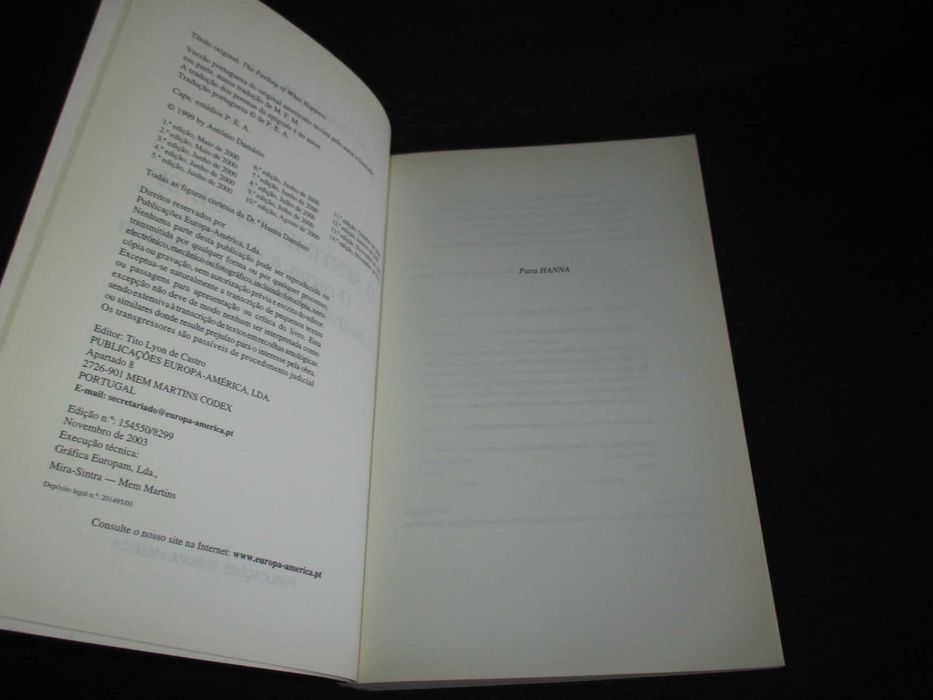 Livro Sentimento de Si António Damásio