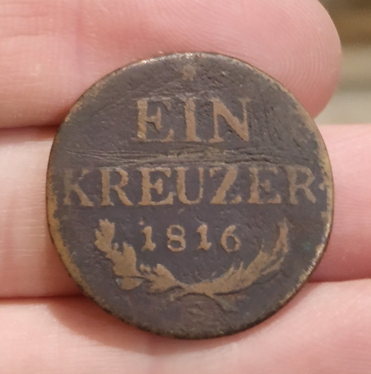 Монета 1 крейцер кройцер 1816