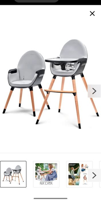 Krzesełko do karmienia KINDERKRAFT Fini Czarne