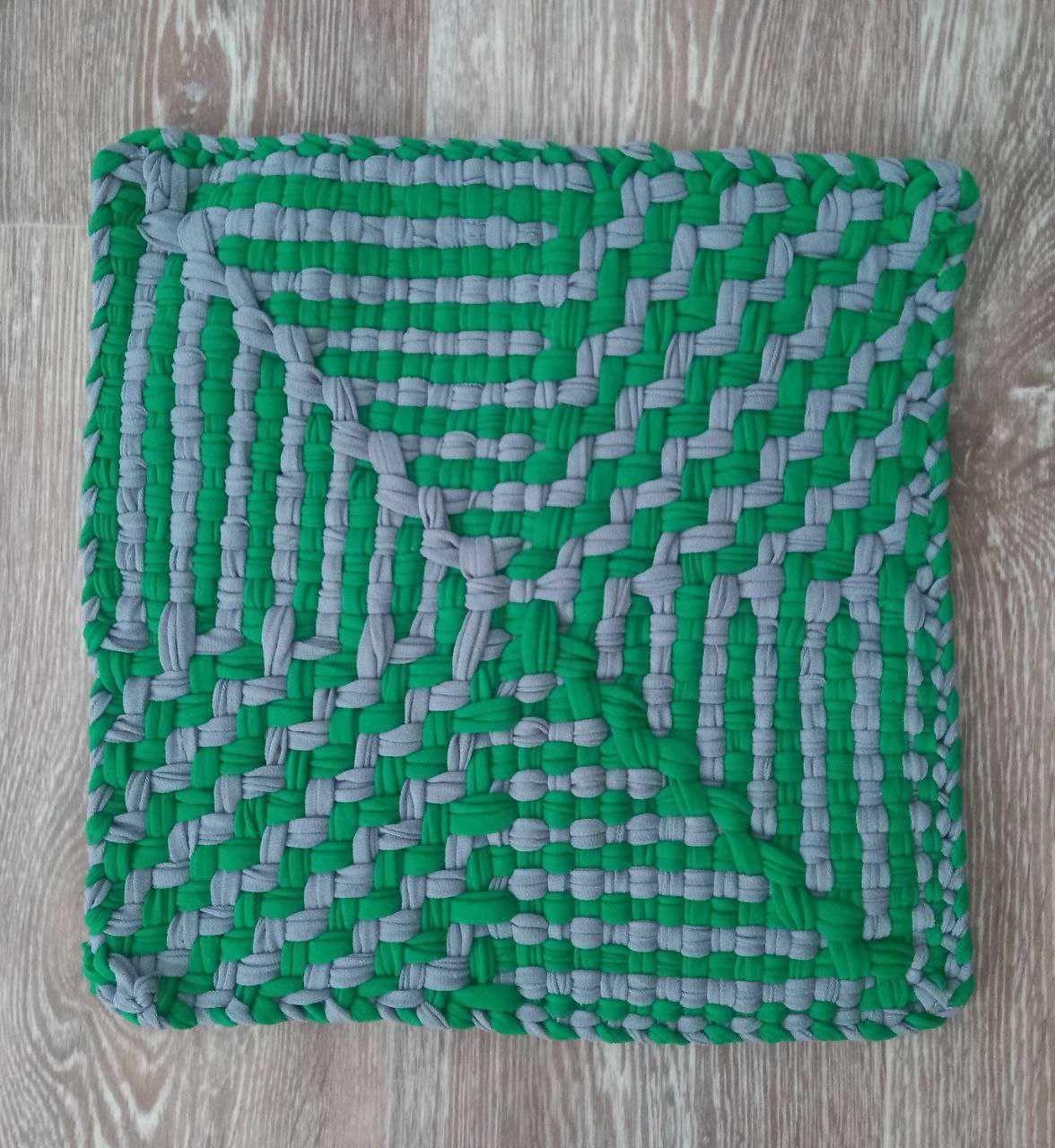 коврик плетений з бавовни килимок для табурету