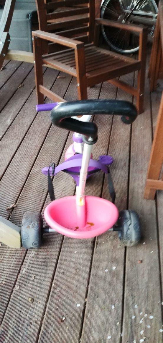 Rowerek trójkołowy z wywrotką dla małego dziecka dla dziewczynki