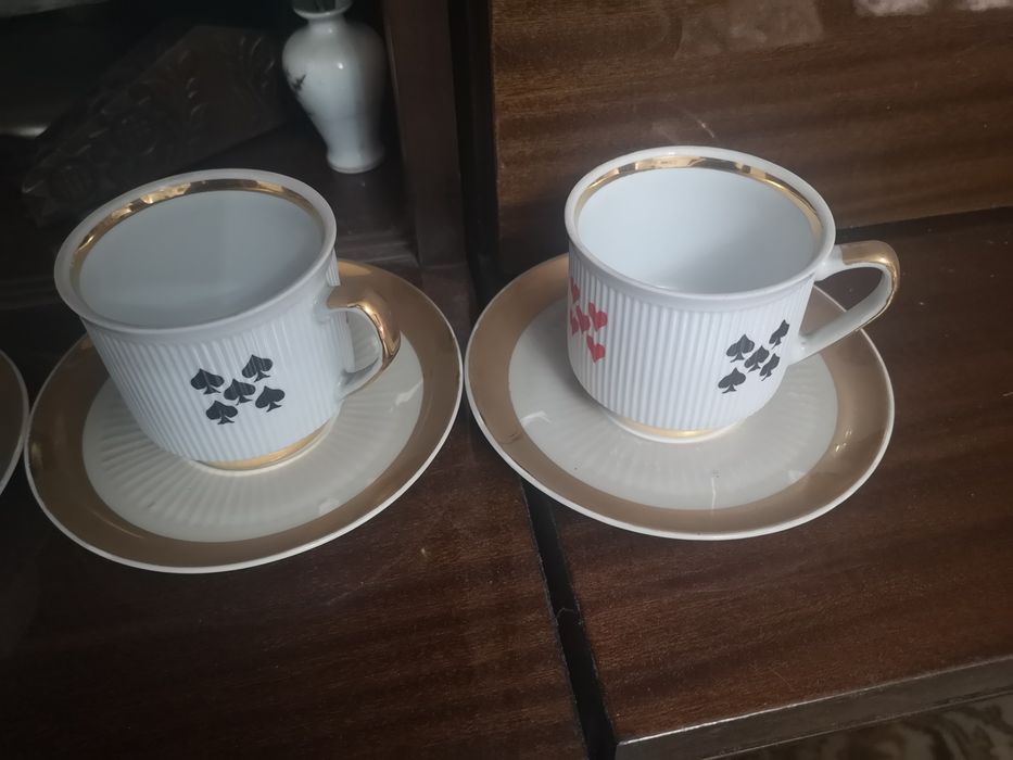 Komplet filiżanek karcianych brydżowych 4 szt.