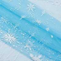 2,7 x 3,3 m tkanina siatkowa wzór płatków śniegu błękitna
