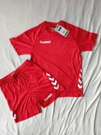 Nowy zestaw sportowy Hummel 140 t-shirt i krótkie spodenki