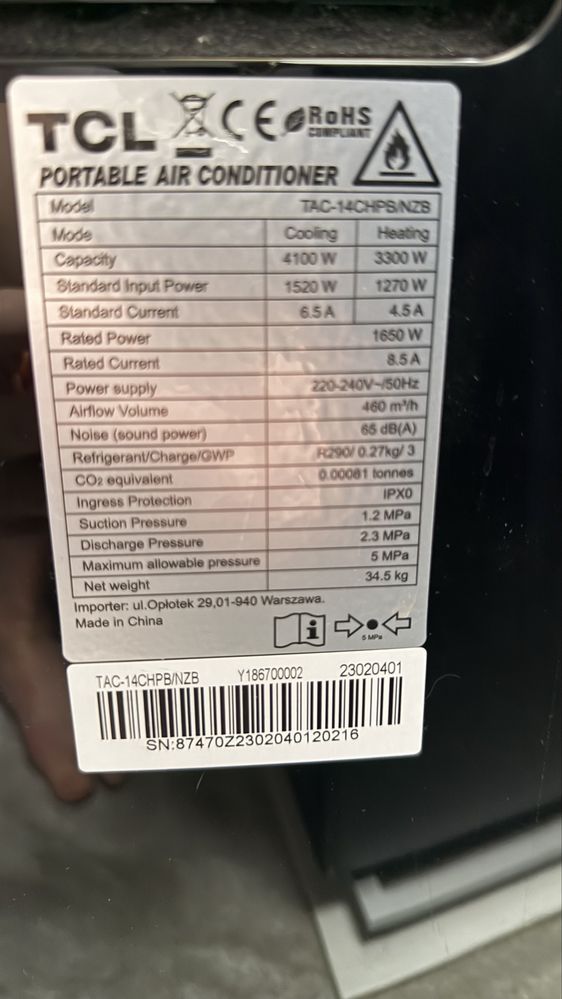 Klimatyzator TCL TAC 14 CHPB