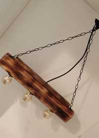 Lampa loft rękodzieło z drewna