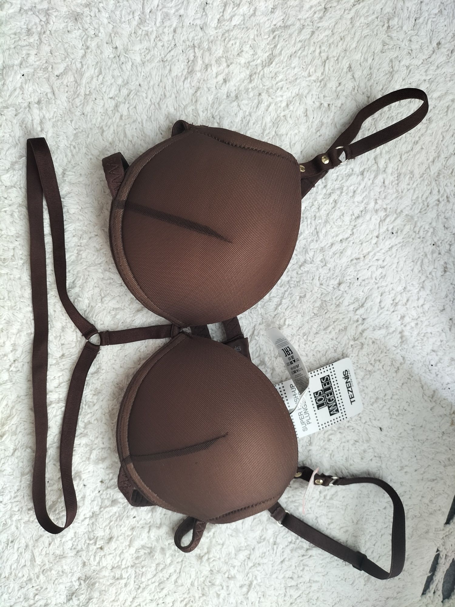 Czekoladowy biustonosz super push up tezenis los Angeles 75c