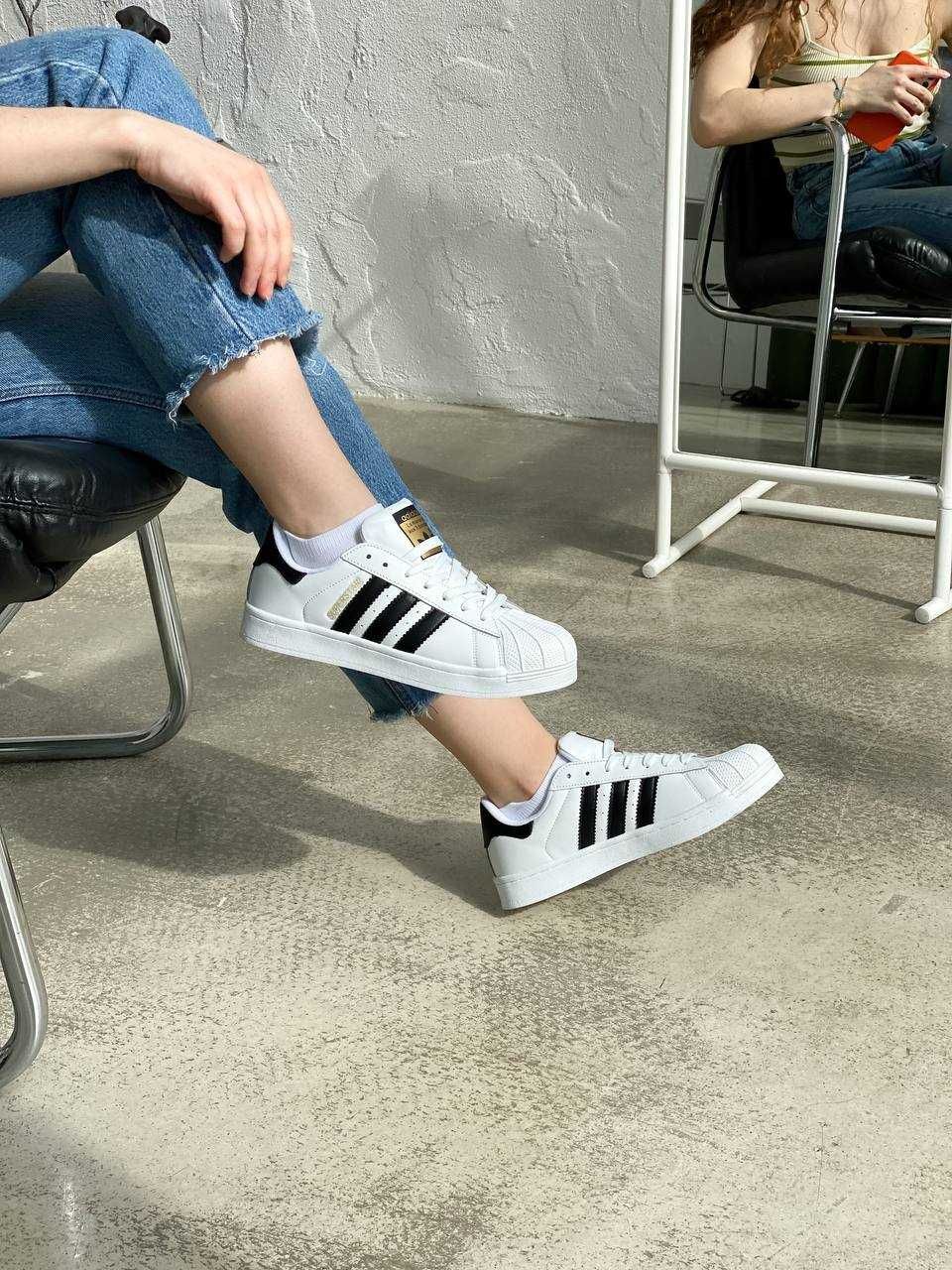 ТОП Кросівки Адідас СУПЕРСТАР чорні Adidas Superstar Black 36-44