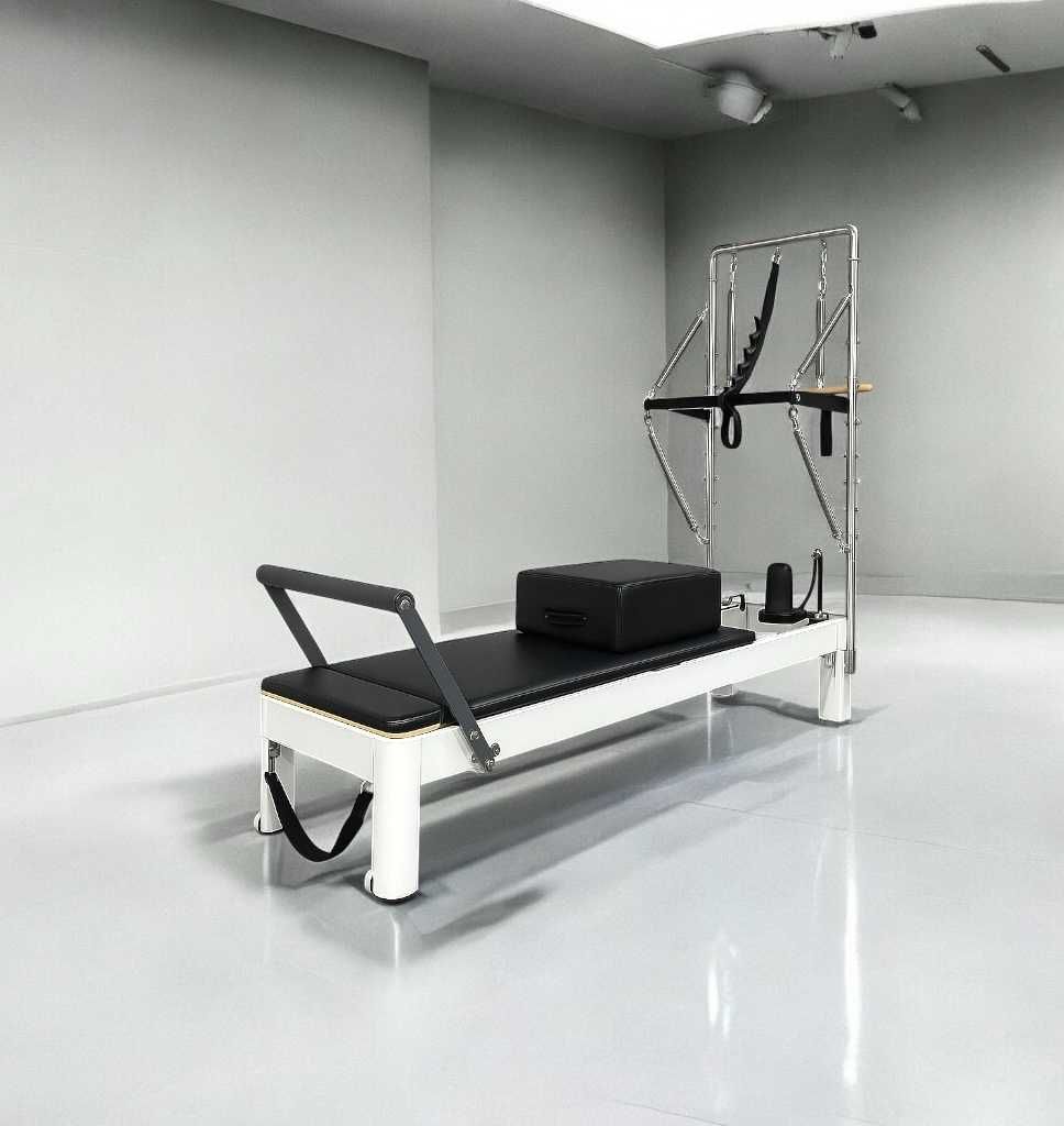 Reformer Pilates z Wieżą Metalowy Biały Premium KRAUSE FITNESS