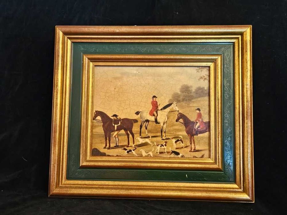 Conjunto de 5 quadros equestres