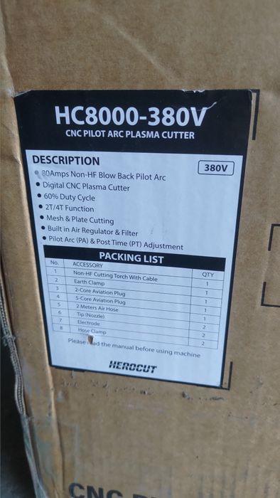 Plazma CNC HC8000 ,przecinarka plazmowa.