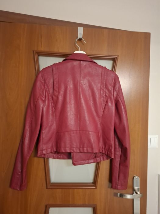 Burgundowa czerwona bordowa  ramoneska biker s 36