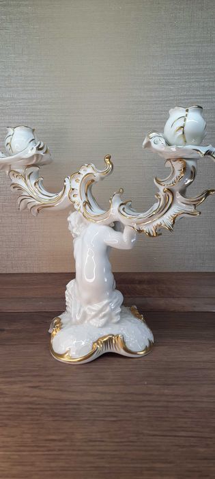 Большой двойной подсвечник с купидоном Hutschenreuther Karl Tutter